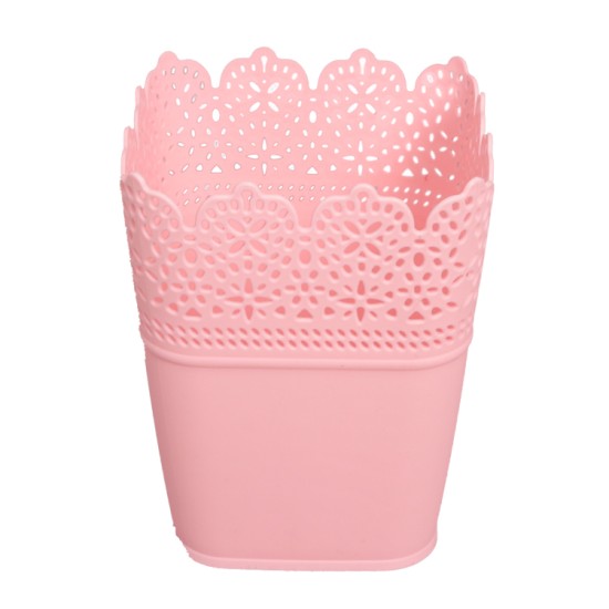 Dekoration Vase Aus Plastik Babyrosa Viereck 1 Stück - MT155 - Mytortenland